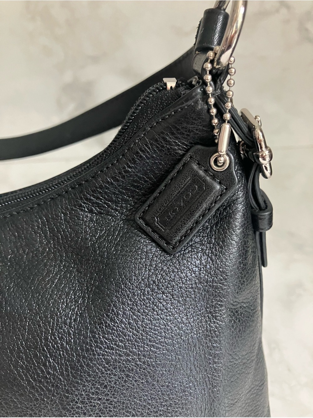 COACH Madison Black Pebble Leather Handbag - Picture 4 of 16